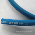 Tuyau en caoutchouc hydraulique résistant à la chaleur flexible renforcé par fil bleu